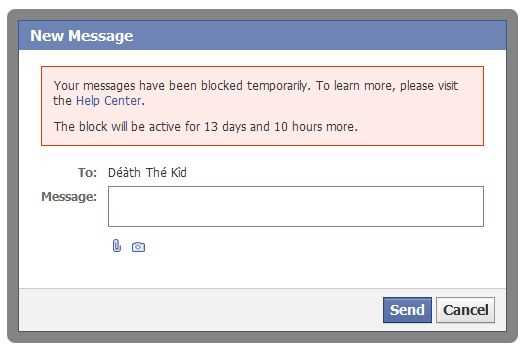 What happens when you send a message to a blocked contact?
