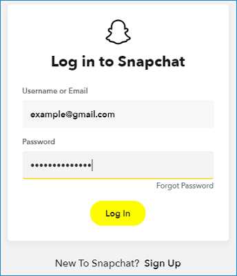 Can you log into Snapchat through email?