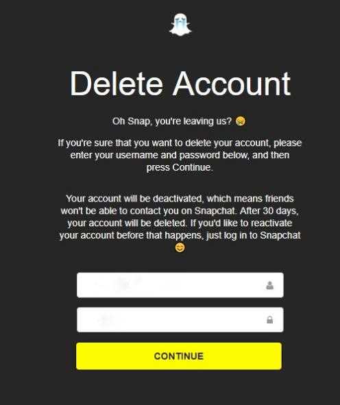 Does reporting a Snapchat account delete it?
