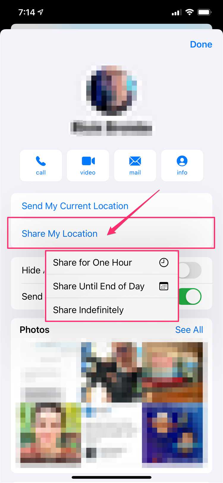 How do I send my exact location on iPhone?