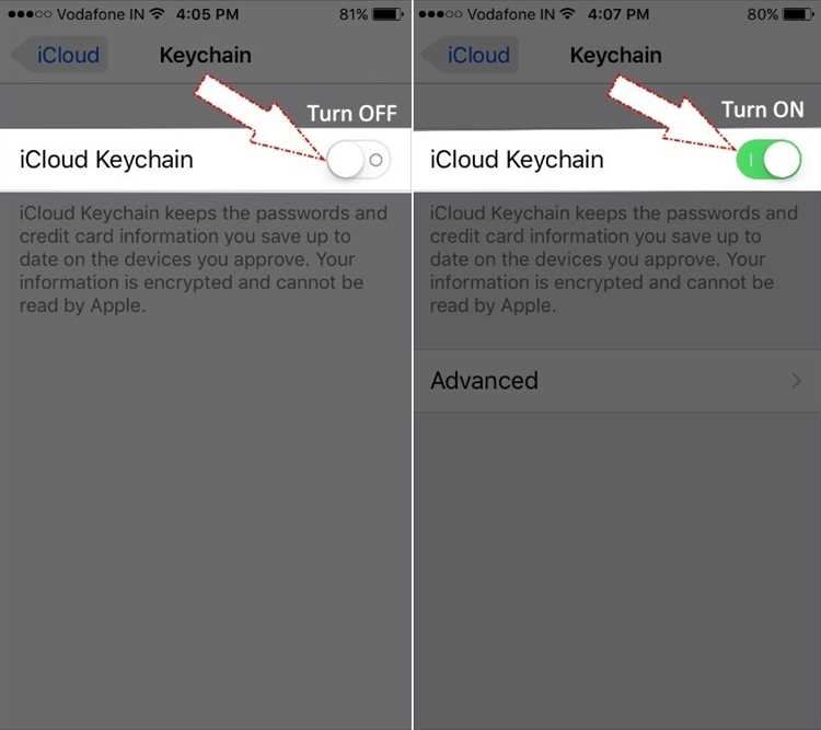 How do I turn off Apple keychain?