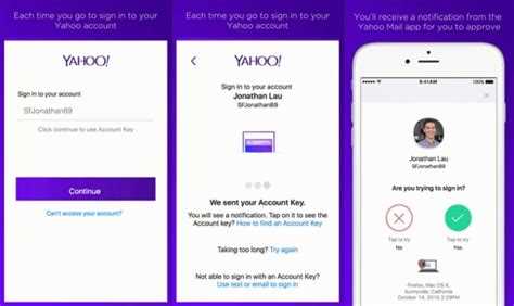 What does account key on Yahoo do?