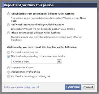 What happens when you report a fake profile on Facebook?