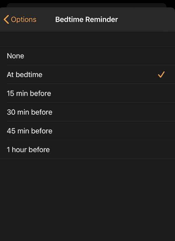 Customizing Bedtime Notifications